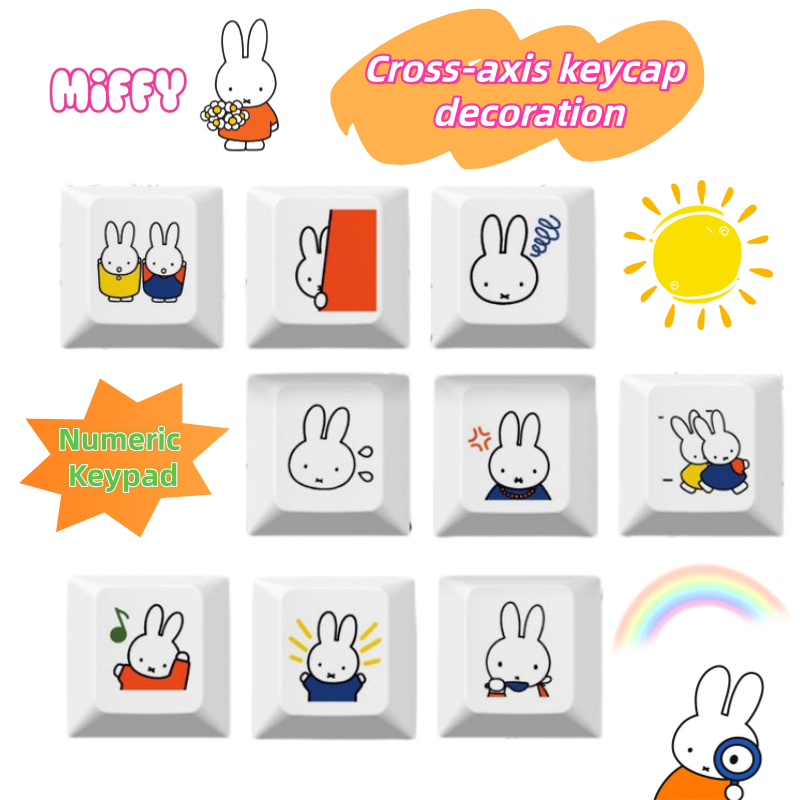 Model Kit New - คีย์แคปการ์ตูนกระต่ายมิฟฟี่แบบใหม่ น่ารัก สร้างสรรค์ แบบทึบแสง วัสดุ PBT