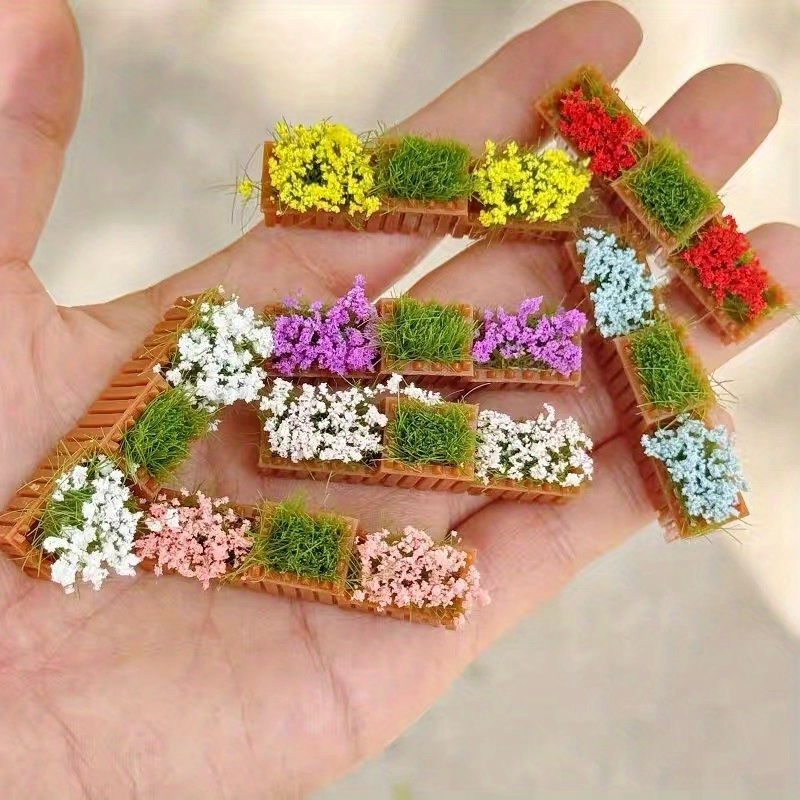 Plastic Model Paint - โมเดลแปลงปลูกต้นไม้จิ๋ว 2 ชิ้น สีสุ่ม คละสี ไม่ต้องใช้ไฟฟ้า