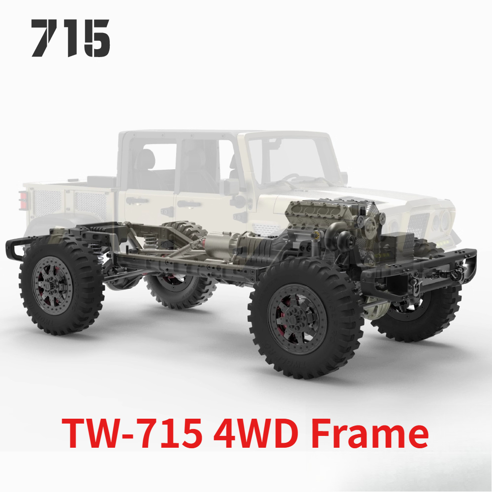 Model Kit V8 Engine - TWOLF 1/10 TW-715 ชุดโครงรถ 4WD โลหะเต็มรูปแบบ