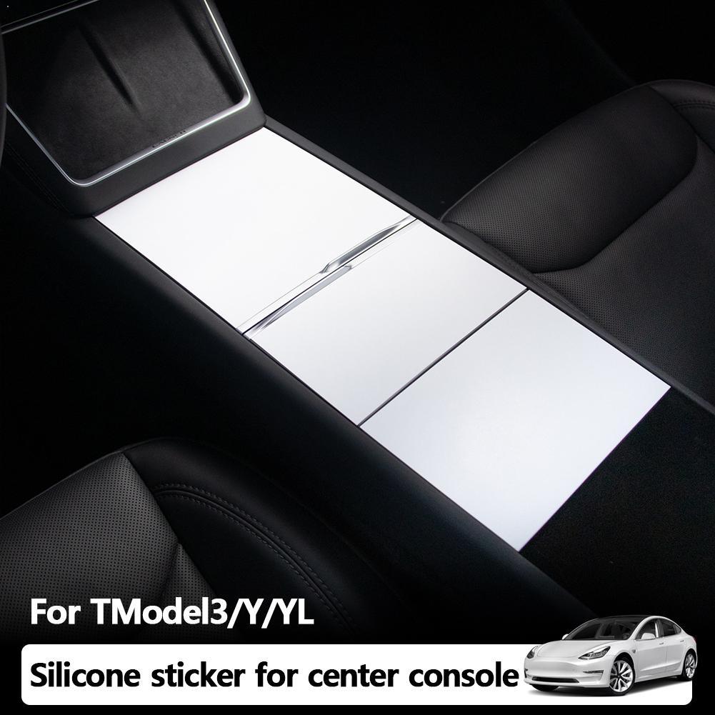 Model Kit Frame - ชุดแต่งภายในสีขาว/ดำสำหรับ Tesla Model Y Juniper ชุดอุปกรณ์ตกแต่งคอนโซลกลาง
