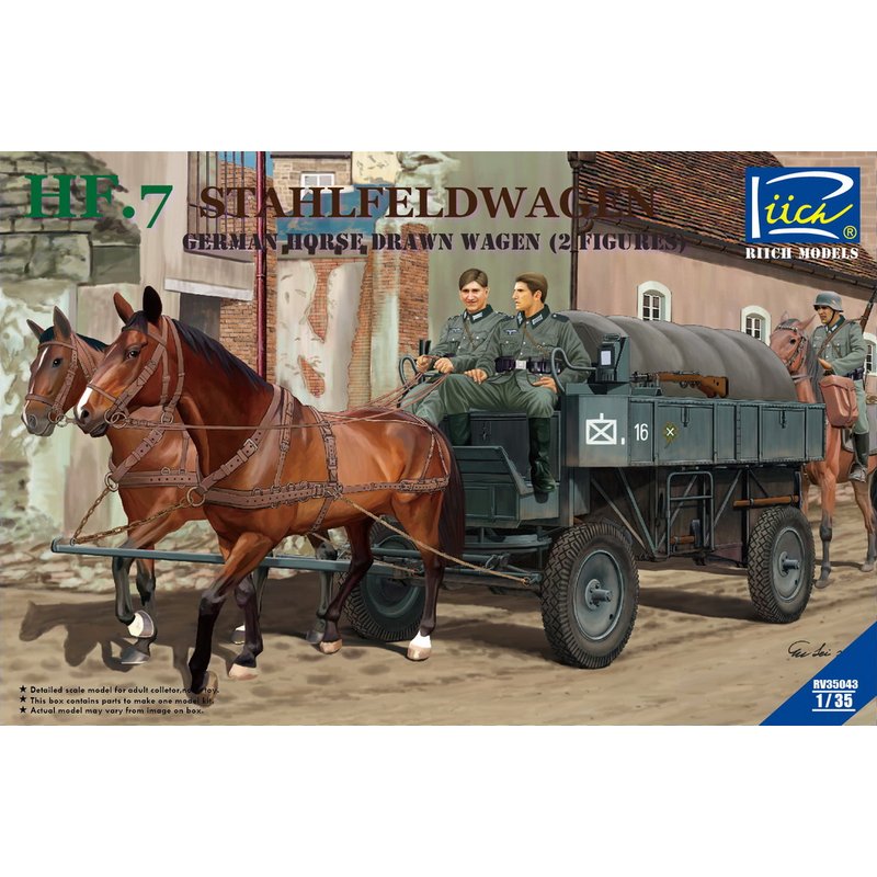 Model Kit Horse - ริช โมเดลส์ RV35043 1/35 HF.7 รถลากรถม้าสตาห์ลเฟลด์วาเกนพร้อมฟิกเกอร์