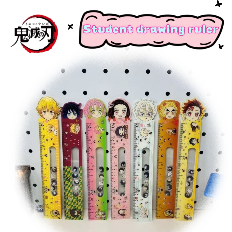 Model Kit New - ไม้บรรทัดอะคริลิกลายการ์ตูนโคโจ ชิโนบุ คันโรจิ มิตสึริ จากเรื่องดาบพิฆาตอสูร ของสะสมสุดน่ารักสำหรับนักเรียน