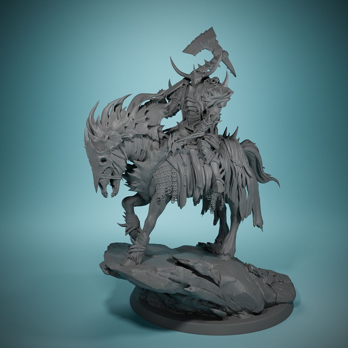Model Kit Horse - ชุดตัวหมากรุกเกมกระดานม้าแห่งความตายในยามค่ำคืนสีเข้มขนาด 80 มม. รูปนักรบขี่ม้า โมเดลเรซิ่น DIY