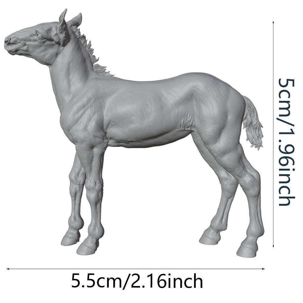 Model Kit Horse - งานพิมพ์ที่มีรายละเอียดสูง, รูปปั้นเรซินมินิของม้าที่สมจริง, ชุดโมเดลทำมือ, พิมพ์ 3 มิติ,