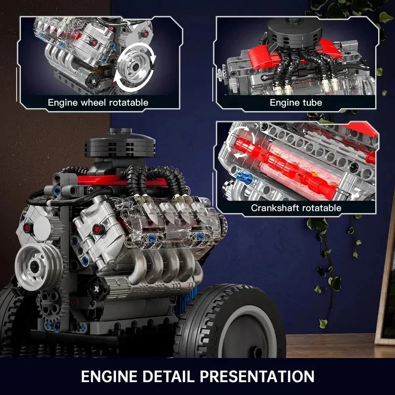 Model Kit V8 Engine - โมลด์คิง 10171 เครื่องยนต์ซุปเปอร์คาร์ V8 | W16