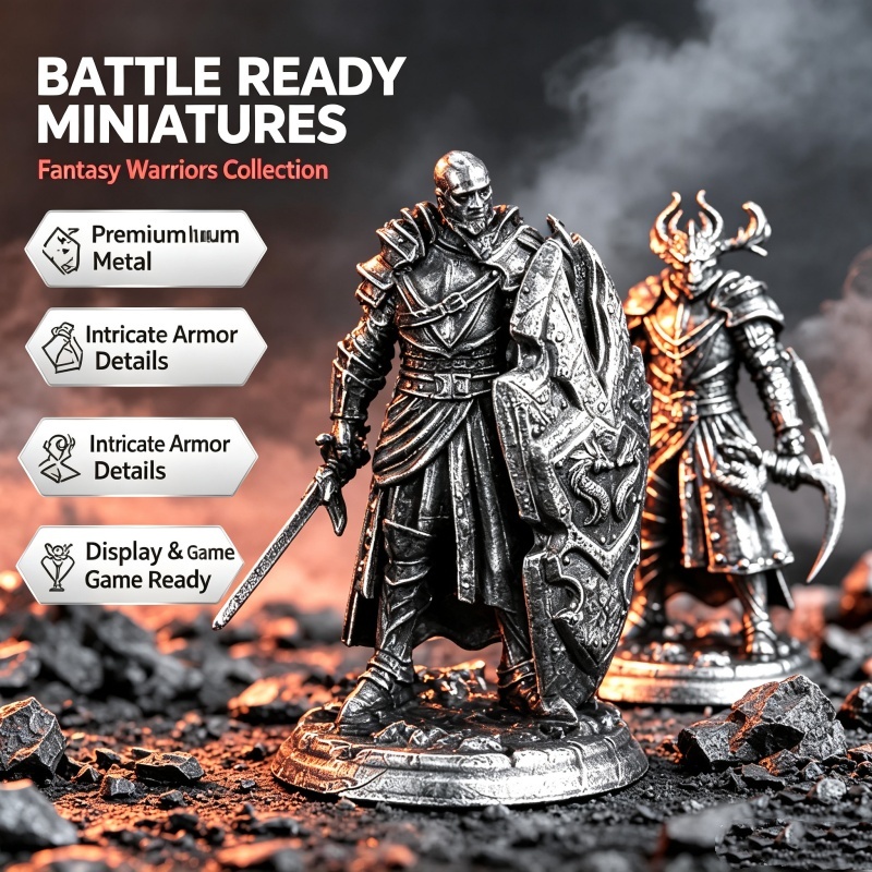 Model Kit In Era - โมเดลนักรบยุคกลางขนาดเล็ก ทำจากทองแดงสีขาว สำหรับตกแต่งโต๊ะ เกมสงคราม และเกมสวมบทบาท