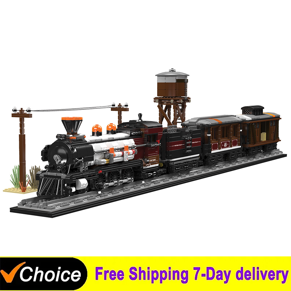 Plastic Model Paint - ชุดตัวต่อรถไฟเทคนิค MO2462Pcs รถไฟตะวันตก ของเล่นตัวต่อประกอบเองสำหรับผู้ใหญ่ ของสะสม DIY