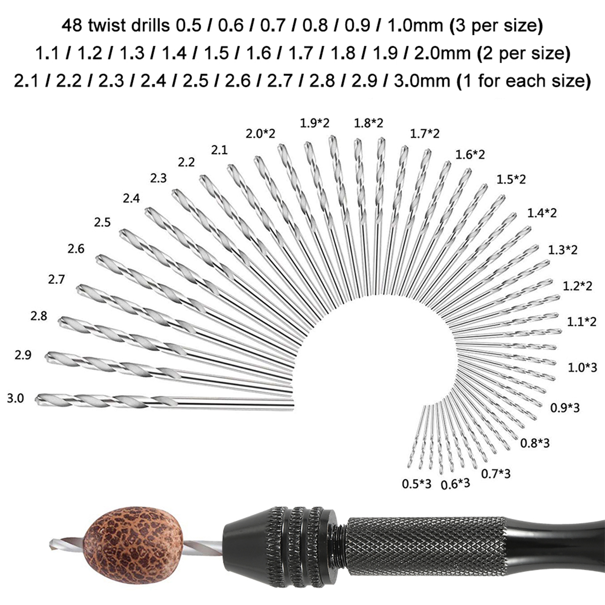 49 ชิ้น Twist เจาะมือชุด Bit M - Pin Vice Micro บทวิจารณ์และราคา